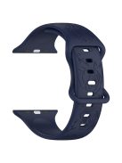 For Apple Watch Series 10 46mm / Ultra 2 Ultra 49mm /  Series 9 8 7 45mm / 6 5 4 SE (2023) SE (2022) SE 44mm / 3 2 1 42mm Silicone Strap Watch Band - Dark Blue