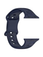 For Apple Watch Series 10 46mm / Ultra 2 Ultra 49mm /  Series 9 8 7 45mm / 6 5 4 SE (2023) SE (2022) SE 44mm / 3 2 1 42mm Silicone Strap Watch Band - Dark Blue