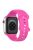 For Apple Watch Series 10 46mm / Ultra 2 Ultra 49mm /  Series 9 8 7 45mm / 6 5 4 SE (2023) SE (2022) SE 44mm / 3 2 1 42mm Silicone Strap Watch Band - Hot Pink