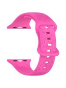 For Apple Watch Series 10 46mm / Ultra 2 Ultra 49mm /  Series 9 8 7 45mm / 6 5 4 SE (2023) SE (2022) SE 44mm / 3 2 1 42mm Silicone Strap Watch Band - Hot Pink