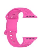 For Apple Watch Series 10 46mm / Ultra 2 Ultra 49mm /  Series 9 8 7 45mm / 6 5 4 SE (2023) SE (2022) SE 44mm / 3 2 1 42mm Silicone Strap Watch Band - Hot Pink