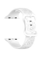 For Apple Watch Series 10 46mm / Ultra 2 Ultra 49mm /  Series 9 8 7 45mm / 6 5 4 SE (2023) SE (2022) SE 44mm / 3 2 1 42mm Silicone Strap Watch Band - White