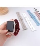 For Apple Watch Series 10 46mm / Ultra 2 Ultra 49mm /  Series 9 8 7 45mm / 6 5 4 SE (2023) SE (2022) SE 44mm / 3 2 1 42mm Silicone Watch Band - Antique White+Mist Blue