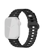 For Apple Watch Series 10 46mm / Ultra 2 Ultra 49mm /  Series 9 8 7 45mm / 6 5 4 SE (2023) SE (2022) SE 44mm / 3 2 1 42mm Silicone Watch Band - Black