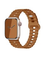 For Apple Watch Series 10 46mm / Ultra 2 Ultra 49mm /  Series 9 8 7 45mm / 6 5 4 SE (2023) SE (2022) SE 44mm / 3 2 1 42mm Silicone Watch Band - Brown