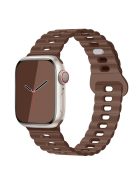 For Apple Watch Series 10 46mm / Ultra 2 Ultra 49mm /  Series 9 8 7 45mm / 6 5 4 SE (2023) SE (2022) SE 44mm / 3 2 1 42mm Silicone Watch Band - Chocolate