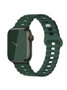 For Apple Watch Series 10 46mm / Ultra 2 Ultra 49mm /  Series 9 8 7 45mm / 6 5 4 SE (2023) SE (2022) SE 44mm / 3 2 1 42mm Silicone Watch Band - Dark Green