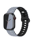 For Apple Watch Series 10 46mm / Ultra 2 Ultra 49mm /  Series 9 8 7 45mm / 6 5 4 SE (2023) SE (2022) SE 44mm / 3 2 1 42mm Silicone Watch Band - Grey+Black