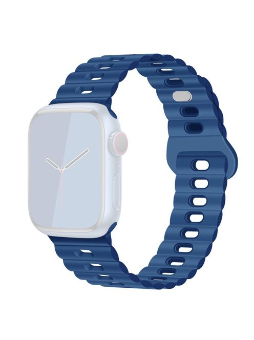 For Apple Watch Series 10 46mm / Ultra 2 Ultra 49mm /  Series 9 8 7 45mm / 6 5 4 SE (2023) SE (2022) SE 44mm / 3 2 1 42mm Silicone Watch Band - Midnight Blue