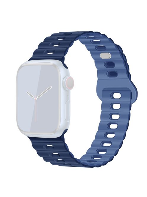 For Apple Watch Series 10 46mm / Ultra 2 Ultra 49mm /  Series 9 8 7 45mm / 6 5 4 SE (2023) SE (2022) SE 44mm / 3 2 1 42mm Silicone Watch Band - Navy Blue