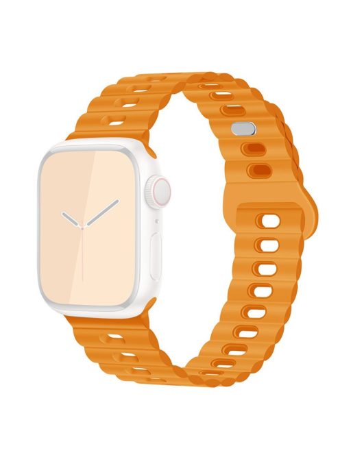 For Apple Watch Series 10 46mm / Ultra 2 Ultra 49mm /  Series 9 8 7 45mm / 6 5 4 SE (2023) SE (2022) SE 44mm / 3 2 1 42mm Silicone Watch Band - Orange