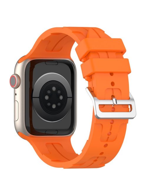 For Apple Watch Series 10 46mm / Ultra 2 Ultra 49mm /  Series 9 8 7 45mm / 6 5 4 SE (2023) SE (2022) SE 44mm / 3 2 1 42mm Silicone Watch Band - Orange