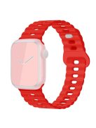 For Apple Watch Series 10 46mm / Ultra 2 Ultra 49mm /  Series 9 8 7 45mm / 6 5 4 SE (2023) SE (2022) SE 44mm / 3 2 1 42mm Silicone Watch Band - Red