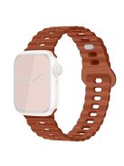 For Apple Watch Series 10 46mm / Ultra 2 Ultra 49mm /  Series 9 8 7 45mm / 6 5 4 SE (2023) SE (2022) SE 44mm / 3 2 1 42mm Silicone Watch Band - Tan