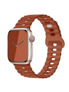 For Apple Watch Series 10 46mm / Ultra 2 Ultra 49mm /  Series 9 8 7 45mm / 6 5 4 SE (2023) SE (2022) SE 44mm / 3 2 1 42mm Silicone Watch Band - Tan