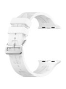 For Apple Watch Series 10 46mm / Ultra 2 Ultra 49mm /  Series 9 8 7 45mm / 6 5 4 SE (2023) SE (2022) SE 44mm / 3 2 1 42mm Silicone Watch Band - White