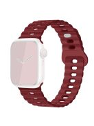 For Apple Watch Series 10 46mm / Ultra 2 Ultra 49mm /  Series 9 8 7 45mm / 6 5 4 SE (2023) SE (2022) SE 44mm / 3 2 1 42mm Silicone Watch Band - Wine Red