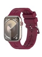 For Apple Watch Series 10 46mm / Ultra 2 Ultra 49mm /  Series 9 8 7 45mm / 6 5 4 SE (2023) SE (2022) SE 44mm / 3 2 1 42mm Silicone Watch Band - Wine Red