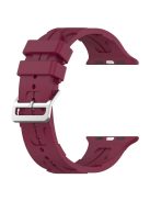 For Apple Watch Series 10 46mm / Ultra 2 Ultra 49mm /  Series 9 8 7 45mm / 6 5 4 SE (2023) SE (2022) SE 44mm / 3 2 1 42mm Silicone Watch Band - Wine Red