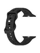 For Apple Watch Series 10 46mm / Ultra 2 Ultra 49mm /  Series 9 8 7 45mm / 6 5 4 SE (2023) SE (2022) SE 44mm / 3 2 1 42mm Silicone Watch Band Dot Design Wrist Strap - Black