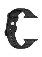 For Apple Watch Series 10 46mm / Ultra 2 Ultra 49mm /  Series 9 8 7 45mm / 6 5 4 SE (2023) SE (2022) SE 44mm / 3 2 1 42mm Silicone Watch Band Dot Design Wrist Strap - Black