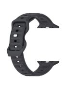 For Apple Watch Series 10 46mm / Ultra 2 Ultra 49mm /  Series 9 8 7 45mm / 6 5 4 SE (2023) SE (2022) SE 44mm / 3 2 1 42mm Silicone Watch Band Dot Design Wrist Strap - Dark Grey