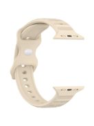 For Apple Watch Series 10 46mm / Ultra 2 Ultra 49mm /  Series 9 8 7 45mm / 6 5 4 SE (2023) SE (2022) SE 44mm / 3 2 1 42mm Silicone Watch Band Dot Design Wrist Strap - Khaki