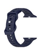 For Apple Watch Series 10 46mm / Ultra 2 Ultra 49mm /  Series 9 8 7 45mm / 6 5 4 SE (2023) SE (2022) SE 44mm / 3 2 1 42mm Silicone Watch Band Dot Design Wrist Strap - Midnight Blue