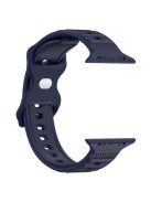 For Apple Watch Series 10 46mm / Ultra 2 Ultra 49mm /  Series 9 8 7 45mm / 6 5 4 SE (2023) SE (2022) SE 44mm / 3 2 1 42mm Silicone Watch Band Dot Design Wrist Strap - Midnight Blue