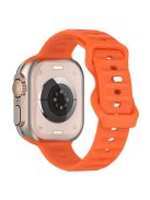 For Apple Watch Series 10 46mm / Ultra 2 Ultra 49mm /  Series 9 8 7 45mm / 6 5 4 SE (2023) SE (2022) SE 44mm / 3 2 1 42mm Silicone Watch Band Dot Design Wrist Strap - Orange