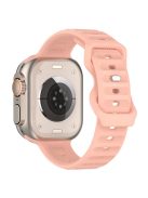 For Apple Watch Series 10 46mm / Ultra 2 Ultra 49mm /  Series 9 8 7 45mm / 6 5 4 SE (2023) SE (2022) SE 44mm / 3 2 1 42mm Silicone Watch Band Dot Design Wrist Strap - Pink