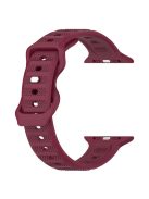 For Apple Watch Series 10 46mm / Ultra 2 Ultra 49mm /  Series 9 8 7 45mm / 6 5 4 SE (2023) SE (2022) SE 44mm / 3 2 1 42mm Silicone Watch Band Dot Design Wrist Strap - Wine Red