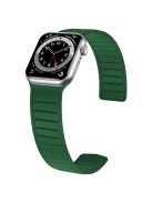 For Apple Watch Series 10 46mm / Ultra 2 Ultra 49mm /  Series 9 8 7 45mm / 6 5 4 SE (2023) SE (2022) SE 44mm / 3 2 1 42mm Silicone Watch Band Dual Color Magnetic Strap - Army Green