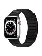 For Apple Watch Series 10 46mm / Ultra 2 Ultra 49mm /  Series 9 8 7 45mm / 6 5 4 SE (2023) SE (2022) SE 44mm / 3 2 1 42mm Silicone Watch Band Dual Color Magnetic Strap - Black