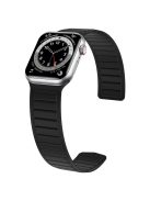 For Apple Watch Series 10 46mm / Ultra 2 Ultra 49mm /  Series 9 8 7 45mm / 6 5 4 SE (2023) SE (2022) SE 44mm / 3 2 1 42mm Silicone Watch Band Dual Color Magnetic Strap - Black