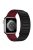 For Apple Watch Series 10 46mm / Ultra 2 Ultra 49mm /  Series 9 8 7 45mm / 6 5 4 SE (2023) SE (2022) SE 44mm / 3 2 1 42mm Silicone Watch Band Dual Color Magnetic Strap - Black+Wine Red