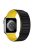 For Apple Watch Series 10 46mm / Ultra 2 Ultra 49mm /  Series 9 8 7 45mm / 6 5 4 SE (2023) SE (2022) SE 44mm / 3 2 1 42mm Silicone Watch Band Dual Color Magnetic Strap - Black+Yellow