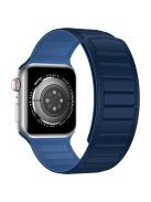 For Apple Watch Series 10 46mm / Ultra 2 Ultra 49mm /  Series 9 8 7 45mm / 6 5 4 SE (2023) SE (2022) SE 44mm / 3 2 1 42mm Silicone Watch Band Dual Color Magnetic Strap - Dark Blue+Blue