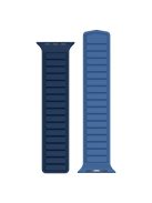 For Apple Watch Series 10 46mm / Ultra 2 Ultra 49mm /  Series 9 8 7 45mm / 6 5 4 SE (2023) SE (2022) SE 44mm / 3 2 1 42mm Silicone Watch Band Dual Color Magnetic Strap - Dark Blue+Blue