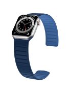 For Apple Watch Series 10 46mm / Ultra 2 Ultra 49mm /  Series 9 8 7 45mm / 6 5 4 SE (2023) SE (2022) SE 44mm / 3 2 1 42mm Silicone Watch Band Dual Color Magnetic Strap - Dark Blue+Blue