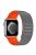 For Apple Watch Series 10 46mm / Ultra 2 Ultra 49mm /  Series 9 8 7 45mm / 6 5 4 SE (2023) SE (2022) SE 44mm / 3 2 1 42mm Silicone Watch Band Dual Color Magnetic Strap - Grey+Orange