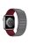 For Apple Watch Series 10 46mm / Ultra 2 Ultra 49mm /  Series 9 8 7 45mm / 6 5 4 SE (2023) SE (2022) SE 44mm / 3 2 1 42mm Silicone Watch Band Dual Color Magnetic Strap - Grey+Wine Red