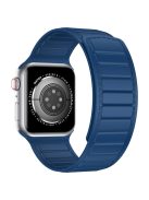 For Apple Watch Series 10 46mm / Ultra 2 Ultra 49mm /  Series 9 8 7 45mm / 6 5 4 SE (2023) SE (2022) SE 44mm / 3 2 1 42mm Silicone Watch Band Dual Color Magnetic Strap - Midnight Blue