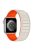 For Apple Watch Series 10 46mm / Ultra 2 Ultra 49mm /  Series 9 8 7 45mm / 6 5 4 SE (2023) SE (2022) SE 44mm / 3 2 1 42mm Silicone Watch Band Dual Color Magnetic Strap - Starlight+Orange