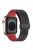 For Apple Watch Series 10 46mm / Ultra 2 Ultra 49mm /  Series 9 8 7 45mm / 6 5 4 SE (2023) SE (2022) SE 44mm / 3 2 1 42mm Silicone Watch Band Magnetic Buckle Wrist Strap - Black / Red