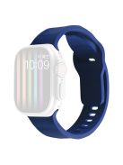 For Apple Watch Series 10 46mm / Ultra 2 Ultra 49mm /  Series 9 8 7 45mm / 6 5 4 SE (2023) SE (2022) SE 44mm / 3 2 1 42mm Silicone Watch Band Wavy Square Buckle Watch Strap - Midnight Blue