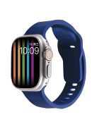 For Apple Watch Series 10 46mm / Ultra 2 Ultra 49mm /  Series 9 8 7 45mm / 6 5 4 SE (2023) SE (2022) SE 44mm / 3 2 1 42mm Silicone Watch Band Wavy Square Buckle Watch Strap - Midnight Blue