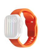 For Apple Watch Series 10 46mm / Ultra 2 Ultra 49mm /  Series 9 8 7 45mm / 6 5 4 SE (2023) SE (2022) SE 44mm / 3 2 1 42mm Silicone Watch Band Wavy Square Buckle Watch Strap - Orange