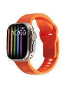 For Apple Watch Series 10 46mm / Ultra 2 Ultra 49mm /  Series 9 8 7 45mm / 6 5 4 SE (2023) SE (2022) SE 44mm / 3 2 1 42mm Silicone Watch Band Wavy Square Buckle Watch Strap - Orange