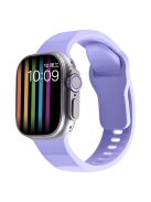 For Apple Watch Series 10 46mm / Ultra 2 Ultra 49mm /  Series 9 8 7 45mm / 6 5 4 SE (2023) SE (2022) SE 44mm / 3 2 1 42mm Silicone Watch Band Wavy Square Buckle Watch Strap - Purple